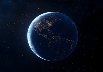 Obraz premium Earth at Night: A Stunning View of Our Planet from Space