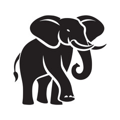 Obraz premium Powerful Elephant Head Silhouette Design