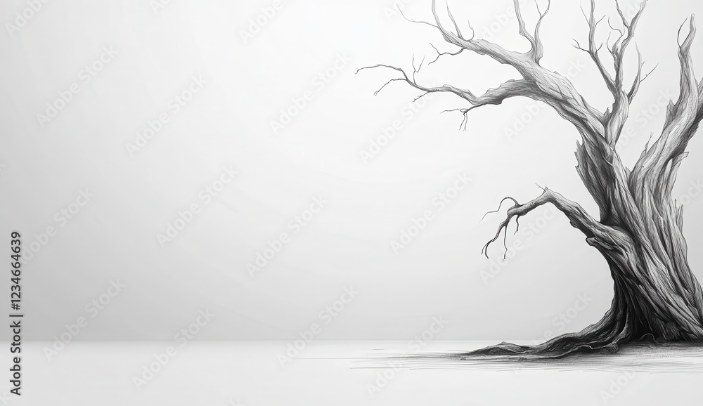 Poster abstract grayscale image of a pixelated tree against a white background. the tree is rendered in sha