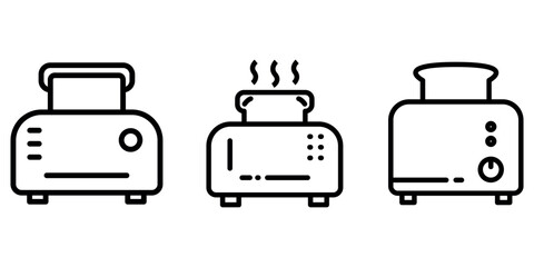 toaster outline or line icon design bundle.