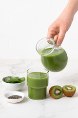 Green detox smoothie, cocktail, diet