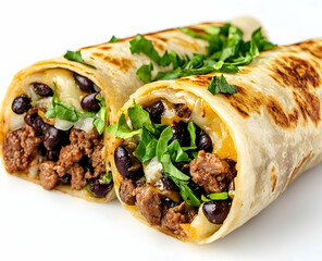 Delicious Beef Burritos with Black Beans and Cilantro