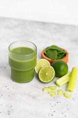 Green detox smoothie, cocktail, diet