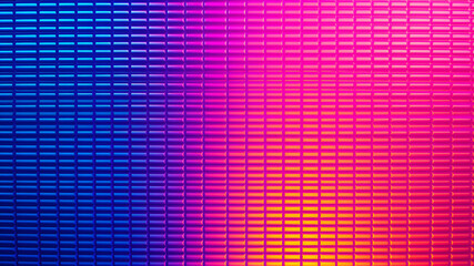 Vibrant ribbed background with futuristic vintage aesthetic and nostalgic retro chrome. Chromatic dramatic gradient in retro-futuristic style with warm and cool tones. Generative AI