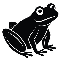 Simple and minimalist frog logo icon vector silhouette illustration