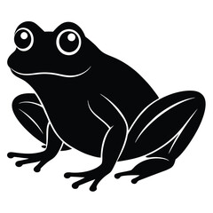 Simple and minimalist frog logo icon vector silhouette illustration