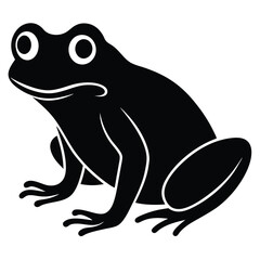 Simple and minimalist frog logo icon vector silhouette illustration