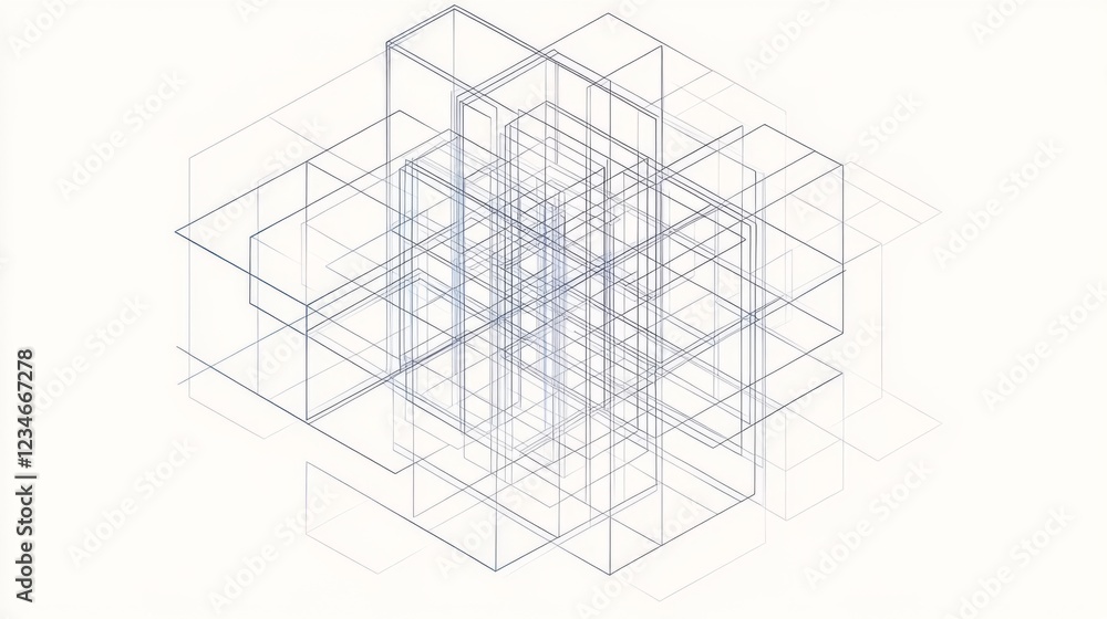 Aufkleber abstract geometric shapes interwoven in a complex pattern creating a modern design aesthetic