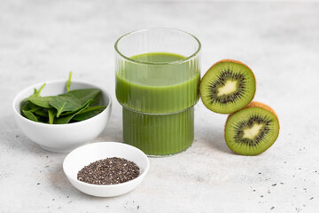 Green detox smoothie, cocktail, diet