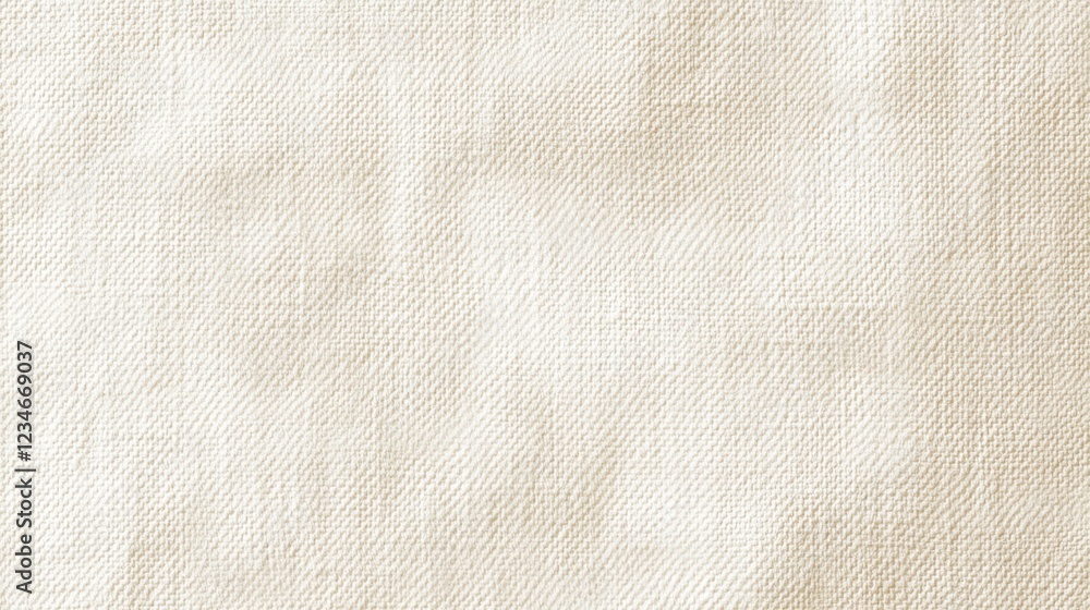 Poster detailed close up showing neutral canvas fabric texture, revealing intricate weaving pattern with su