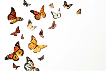 Obraz premium Butterflys flying animal insect white background.
