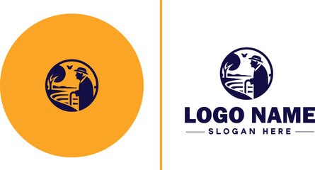 Retirement Community icon Senior living community Retirement village Senior community flat logo sign symbol editable vector