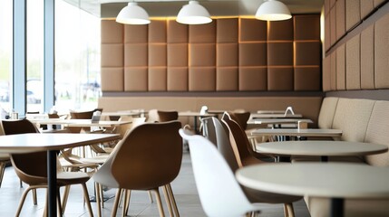 Contemporary urban coffee experience in a cozy interior with acoustic elements