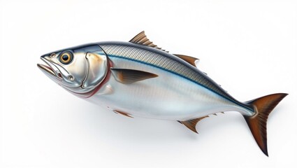 Tuna fish on white background