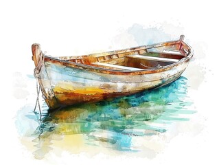 Clipart of Jesuss boat on Galilee watercolor style