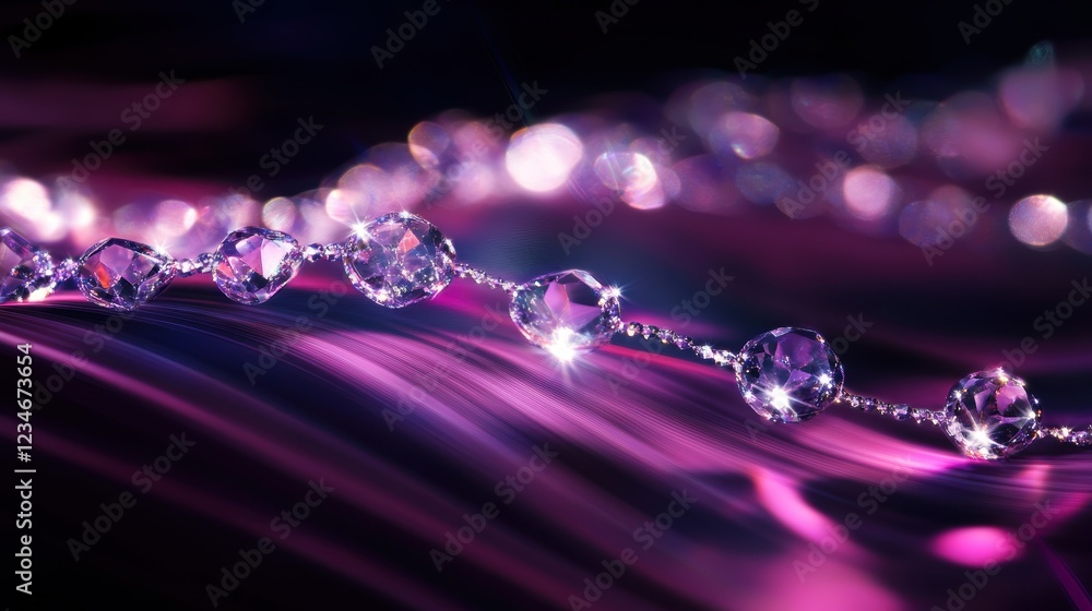Poster abstract environment of sparkling gems illuminating light trails in gigapixel detail