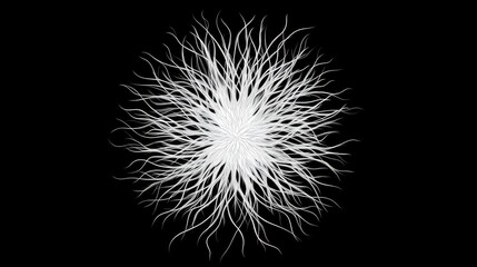 Fototapeta premium Abstract white fractal pattern on black background.