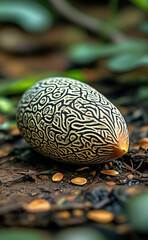 a white and black object on the ground