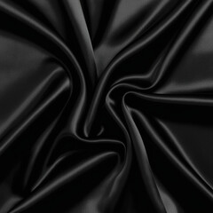 Fototapeta premium Black satin silk luxury material cloth background