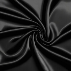 Fototapeta premium Black satin silk luxury material cloth background