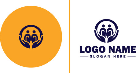 Retirement Community icon Senior living community Retirement village Senior community flat logo sign symbol editable vector