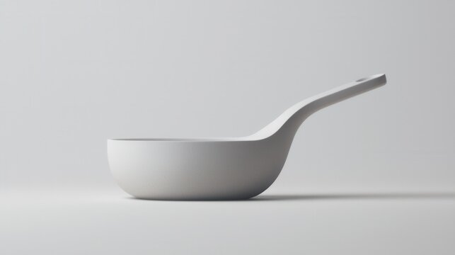 A white pan with a handle is shown on a white background