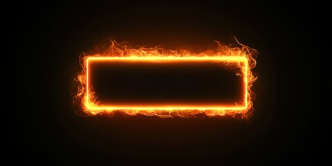 Square with a large flame on it