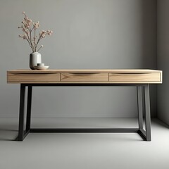 Modern desk with drawers and metal legs, a minimalist's dream