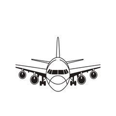    vector silhouette of a large passenger jet 