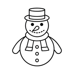 snowman with hat and scarf