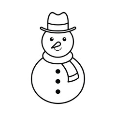snowman with hat and scarf