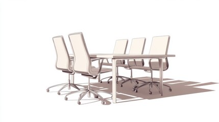 Fototapeta premium Modern conference room with table and chairs.