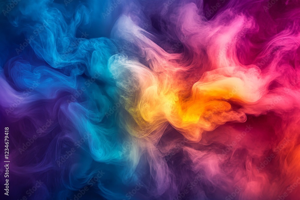 Poster colorful swirling smoke patterns create a mesmerizing abstract art piece in vibrant hues