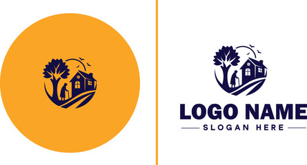 Retirement Community icon Senior living community Retirement village Senior community flat logo sign symbol editable vector