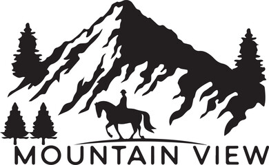 Mountain view silhouette vector .