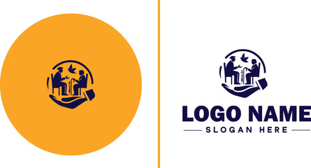 Obraz premium Retirement Community icon Senior living community Retirement village Senior community flat logo sign symbol editable vector