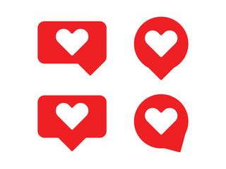 Notification like icon, love design vector illustration on transparent background