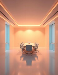 Fototapeta premium Modern Minimalist Conference Room Interior Design