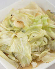 Freshly Cooked Cabbage in White Bowl Ready for Healthy Eating