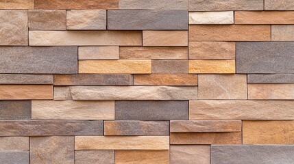 Fototapeta premium Rustic Stacked Stone Wall Texture – Natural Brown and Gray Stacked Stone Wall for Architecture – Elegant Stacked Stone Design for Interior and Exterior Decor