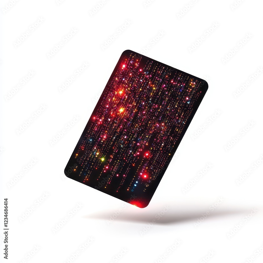 Poster abstract colorful lights in vertical pattern on card