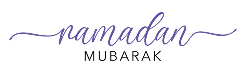 Ramadan Mubarak typography calligraphy text vector signature modern luxury lettering for holy month banner, poster others