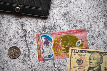 Costa Rican Colon and  us dollar