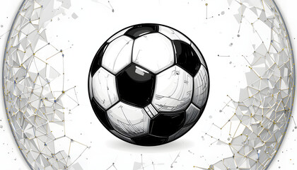 Sketch Soccer Ball Abstract Design Digital Art