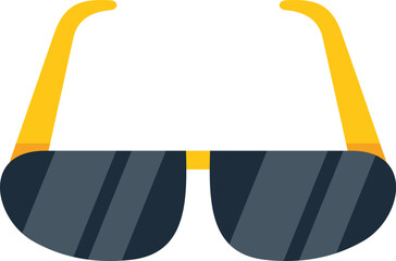 Yellow rimmed sunglasses providing uv protection from sunlight