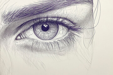Fototapeta premium Close-up of a human eye, pencil drawing