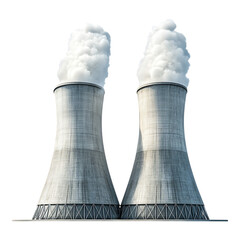 PNG Cooling Towers Against Transparent Background for Industrial, Energy, or Engineering Projects