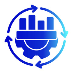 Operation Icon Solid Gradient Style for Process Improvement Themes