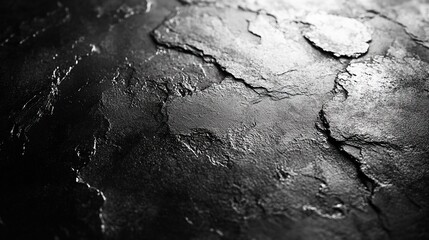 Textured black rock surface with natural lighting background for use