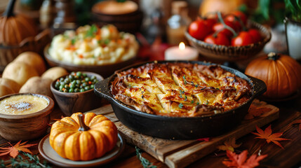 Thanksgiving Dinner Flatlay PNG Elements
